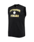 Фото #1 товара Men's Black Pittsburgh Steelers Big and Tall Muscle Tank Top