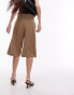 Topshop long tailored crossover waist short in sand Бежевый, 36 - фото #3