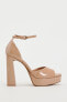 Patent-finish high-heel platform sandals