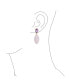 Фото #3 товара Unique Geometric Linear Pink Natural Quartz Rhombus Teardrop Shape Purple CZ Multi-Tier Party Dangling Earrings in Gold Plated