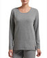 ფოტო #1 პროდუქტის Plus Size Solid Long Sleeve Lounge T-Shirt