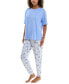 Women's Round-Neck Dolman-Sleeve Pajama Shirt
