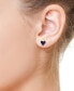 EFFY® Sapphire Pavé Heart Stud Earrings (1/3 ct. t.w.) in 14k Gold (Also available in Ruby)