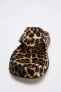 ANIMAL PRINT FLATFORM SANDALS