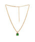 Фото #1 товара ETTIKA emerald Stone Pendant 18K Gold Plated Link Necklace