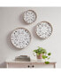 Фото #5 товара Medallion Trio Distressed White Floral 3-Piece Carved Wood Wall Decor Set