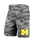 Men's Charcoal and Gray Michigan Wolverines Camo Backup Terry Jam Lounge Shorts