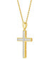 Фото #3 товара Men's Lab Grown Diamond Cross 22" Pendant Necklace (1 ct. t.w.) in 10k Gold & White Gold