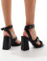 RAID Wide Fit Neesha block heeled sandals with buckles in black