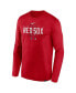Фото #3 товара Men's Red Boston Red Sox Authentic Collection Team Logo Legend Performance Long Sleeve T-shirt