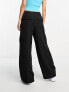 Фото #3 товара Miss Selfridge Petite wide leg cargo trouser in black