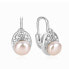 Elegant silver earrings with real river pearls AGUC2579DP