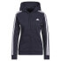 adidas women Essentials Fleece 3-Stripes Full-Zip Hoodie