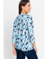 Фото #2 товара Women's Cotton Blend 3/4 Sleeve Geo Print Tunic T-Shirt containing TENCEL[TM] Modal