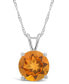 Citrine (1-7/8 ct. t.w.) Pendant Necklace in Sterling Silver. Also Available in Sky Blue Topaz, Rose Quartz and Amethyst