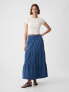 Фото #1 товара Crinkle Gauze Denim Maxi Skirt