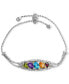 ფოტო #1 პროდუქტის EFFY® Multi-Gemstone Bolo Bracelet (4-7/8 ct. t.w.) in Sterling Silver & 18k Gold