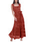 Women's Lace Ruffled Square-Neck Maxi Dress