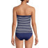 Women's Long Bandeau Tankini Swimsuit Top with Removable Adjustable Straps