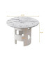 Фото #5 товара 42.12" Modern Round Dining Table With Printed Marble Tabletop For Dining Room, Kitchen, Living Room