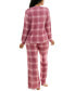 ფოტო #13 პროდუქტის Women's 2-Pc. Printed Henley Pajamas Set