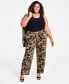 ფოტო #1 პროდუქტის Trendy Plus Size Pull-On Knit Pants