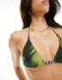 Фото #3 товара Candypants faux pearl triangle bikini top in olive