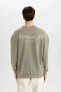 Erkek Sweatshirt Haki C1665ax/kh262