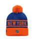 ფოტო #2 პროდუქტის Men's Blue, Orange New York Islanders Authentic Pro Alternate Logo Cuffed Knit Hat with Pom