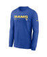 ფოტო #3 პროდუქტის Men's Royal Los Angeles Rams Infograph Lock Up Performance Long Sleeve T-shirt