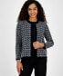 Women's Tweed Open-Front Cardigan