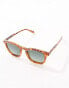 Quay jackpot round sunglasses in honey tort with green polarised lens