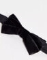 French Connection velvet bow tie in black