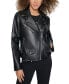 ფოტო #1 პროდუქტის Women's Faux-Leather Asymmetric Moto Coat