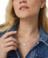 ფოტო #4 პროდუქტის Rhodium-Plated Pavé Heart Pendant Necklace, 16" + 2" extender, Created for Macy's