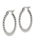 Stainless Steel Polished and Textured Braided Hoop Earrings