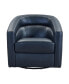 Фото #2 товара Desi 32" Genuine Leather in Contemporary Swivel Accent Chair