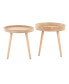 Фото #5 товара Pebble Mid Century Modern Side Table Set In Natural Wood