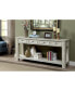 Фото #10 товара White Rustic Solid Wood Sofa Table with Open Shelf Storage