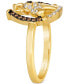 Фото #3 товара Chocolate & Nude Diamond Horseshoe Ring (1/3 ct. t.w.) in 14k Gold