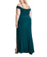 Фото #4 товара Trendy Plus Size Off-The-Shoulder Slit Gown