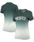 Фото #2 товара Women's Heather Green Michigan State Spartans Ombre V-Neck T-shirt