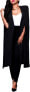 LAEMILIA Women's Jacket Poncho Cape Elegant Long Open Knee-Length Women's Fashion Vintage Cape Blazer Coat
