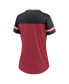 ფოტო #2 პროდუქტის Women's Cardinal, Black Arizona Cardinals Blitz and Glam Lace-Up V-Neck Jersey T-shirt