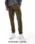 ASOS DESIGN slim washed chino in dark khaki