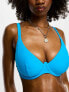 ASOS DESIGN Fuller Bust mix and match step front underwired bikini top In bright blue