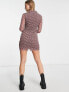 Фото #3 товара Pimkie mesh long sleeve button down polo detail mini dress in pink