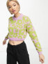 Фото #1 товара Noisy May cropped jumper in lime & purple floral