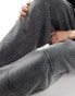 ASOS DESIGN straight leg jogger with seam details in charcoal acid wash Verwaschenes Anthrazit, XS - EU 32-34 - фото #5