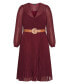Фото #2 товара Plus Size Precious Pleat Midi Dress